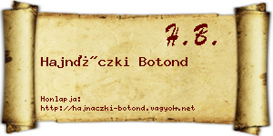 Hajnáczki Botond névjegykártya