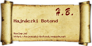 Hajnáczki Botond névjegykártya